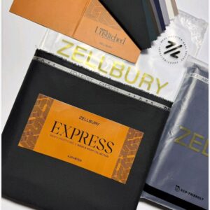 Zellbury Express Charcoal Black Men's Unstitched Wash & Wear Suit