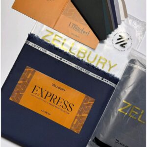 Zellbury Express Navy Blue Men's Unstitched Wash & Wear Suit