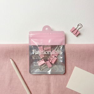 Fashionable Stationery Pink Mini Binder Clips Set